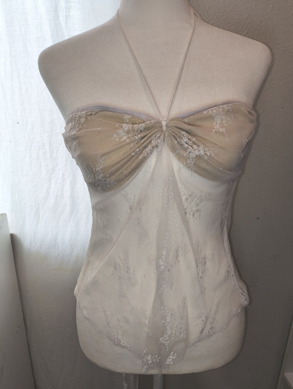 Lace Halter Bustier Top